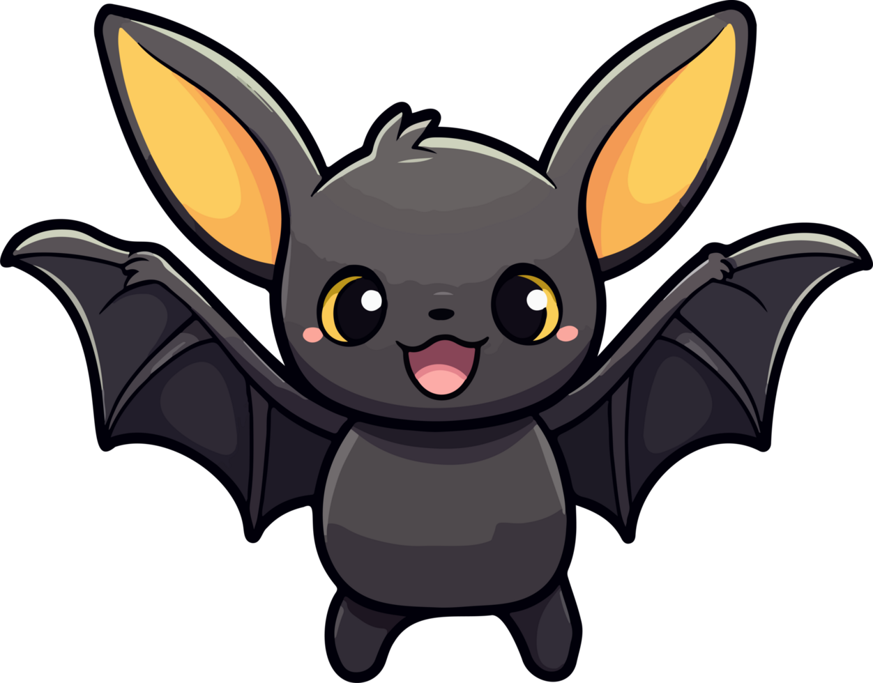 AI generated Cute bat clipart design illustration png