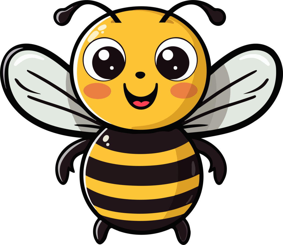 ai généré mignonne abeille clipart conception illustration png