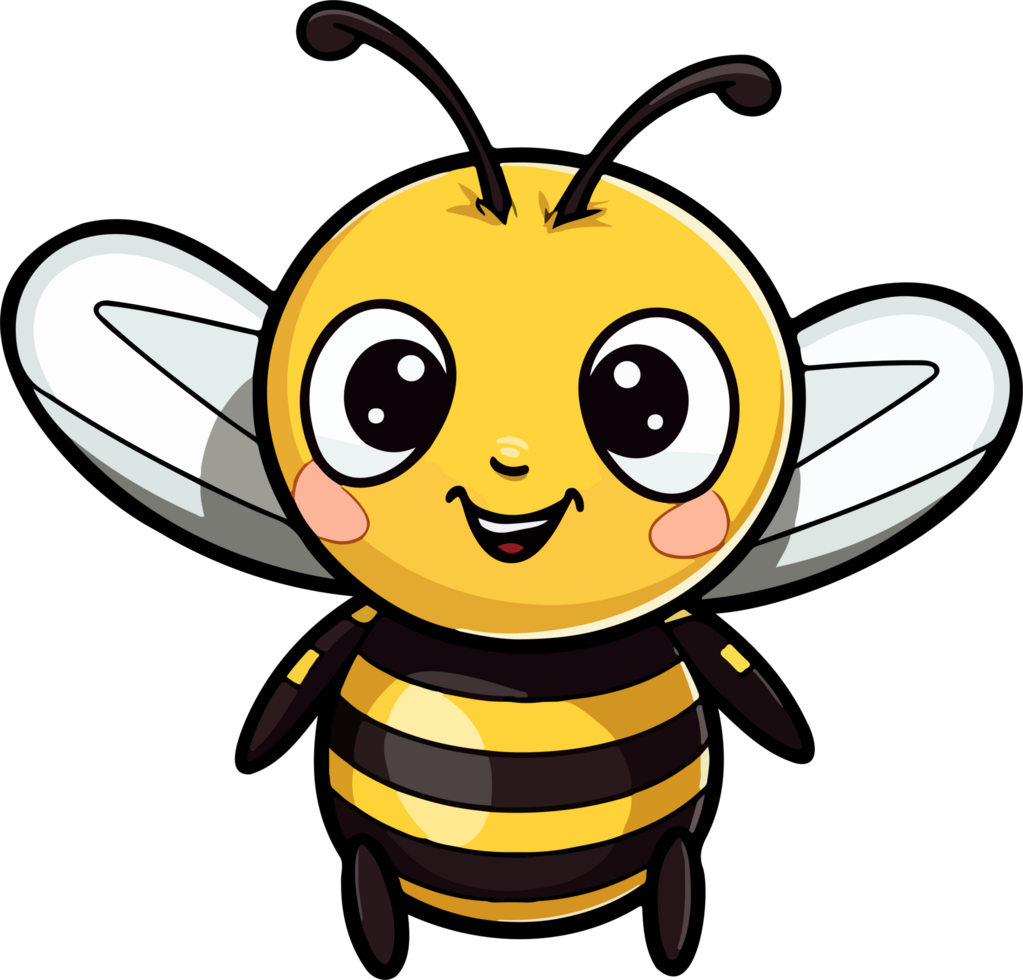 ai généré mignonne abeille clipart conception illustration png