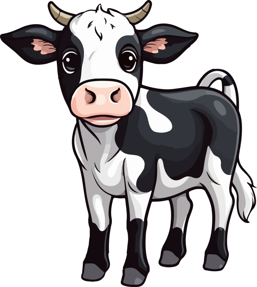 ai generado linda vaca clipart diseño ilustración png