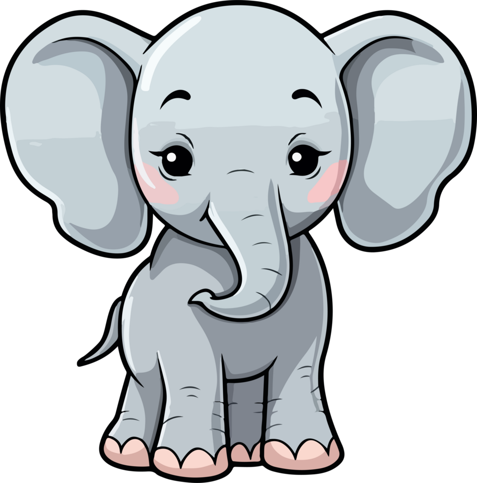 ai généré mignonne l'éléphant clipart conception illustration png