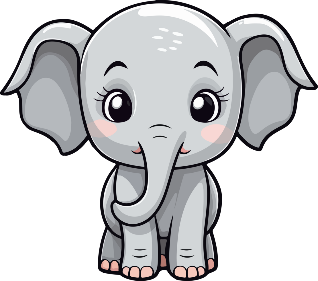 ai généré mignonne l'éléphant clipart conception illustration png