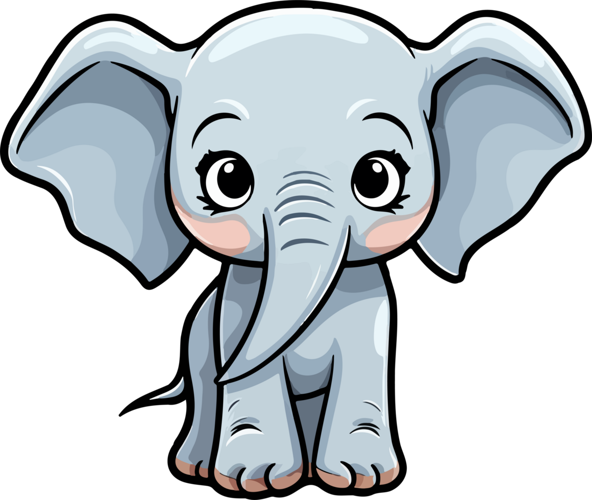 ai generato carino elefante clipart design illustrazione png