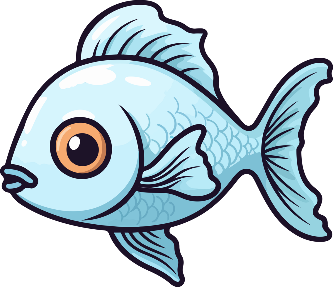 AI generated Cute fish clipart design illustration png