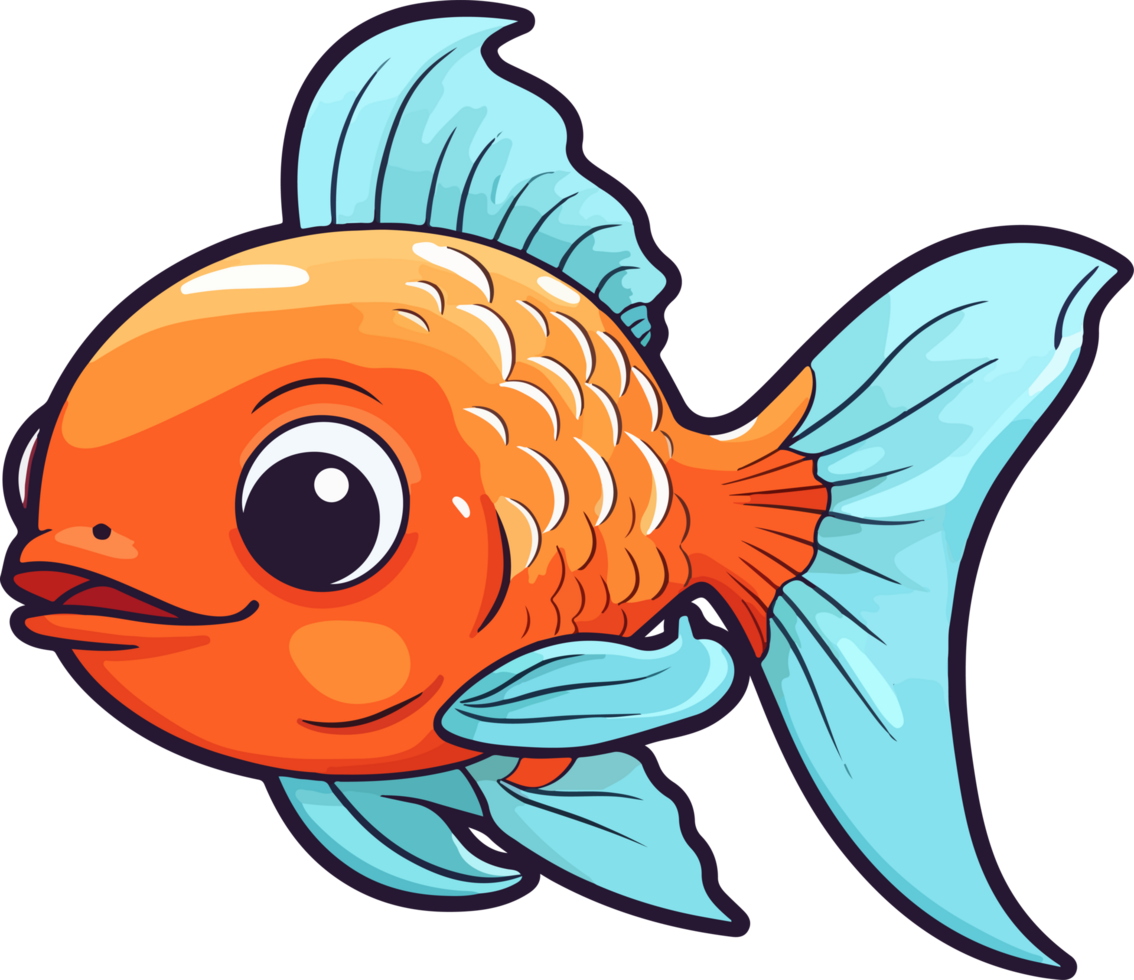 AI generated Cute fish clipart design illustration png