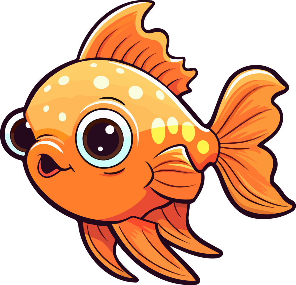 AI generated Cute fish clipart design illustration png