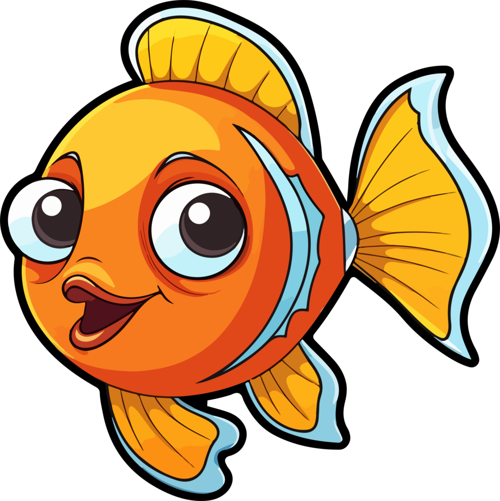 AI generated Cute fish clipart design illustration png