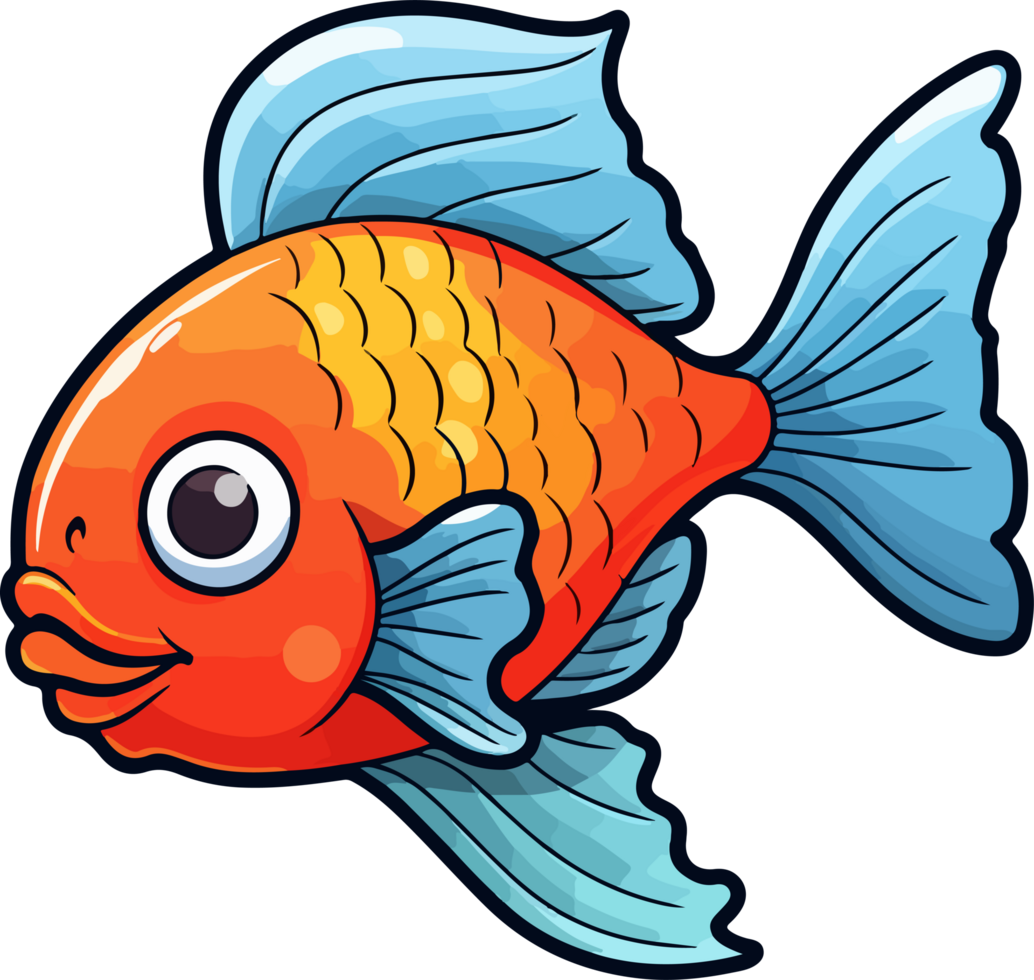 AI generated Cute fish clipart design illustration png