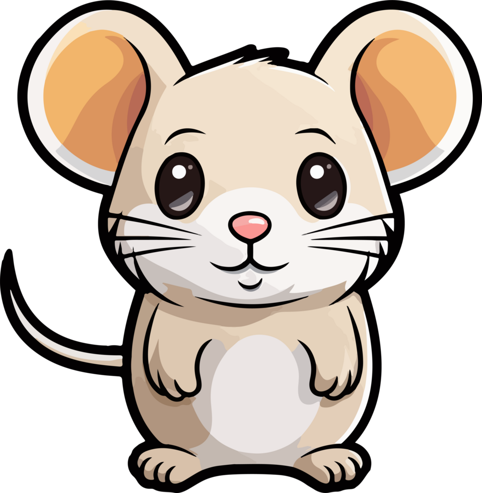 AI generated Cute mouse clipart design illustration png