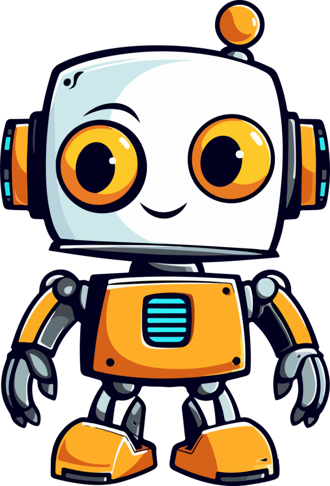 AI generated Cute robot clipart design illustration png