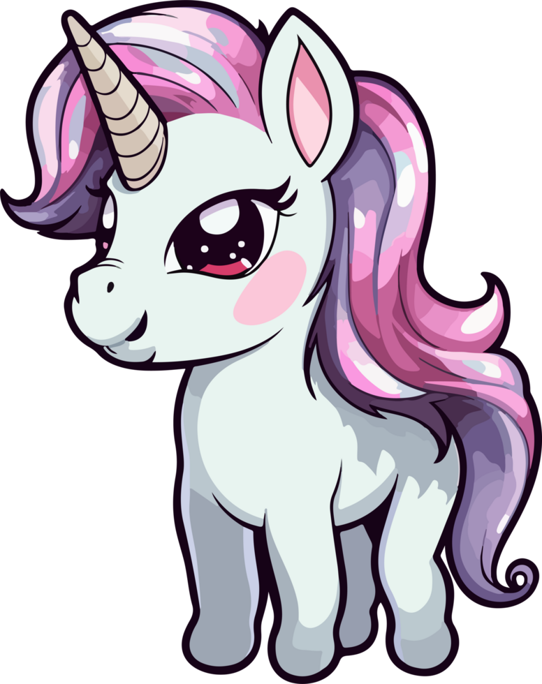 AI generated Cute unicorn clipart design illustration png