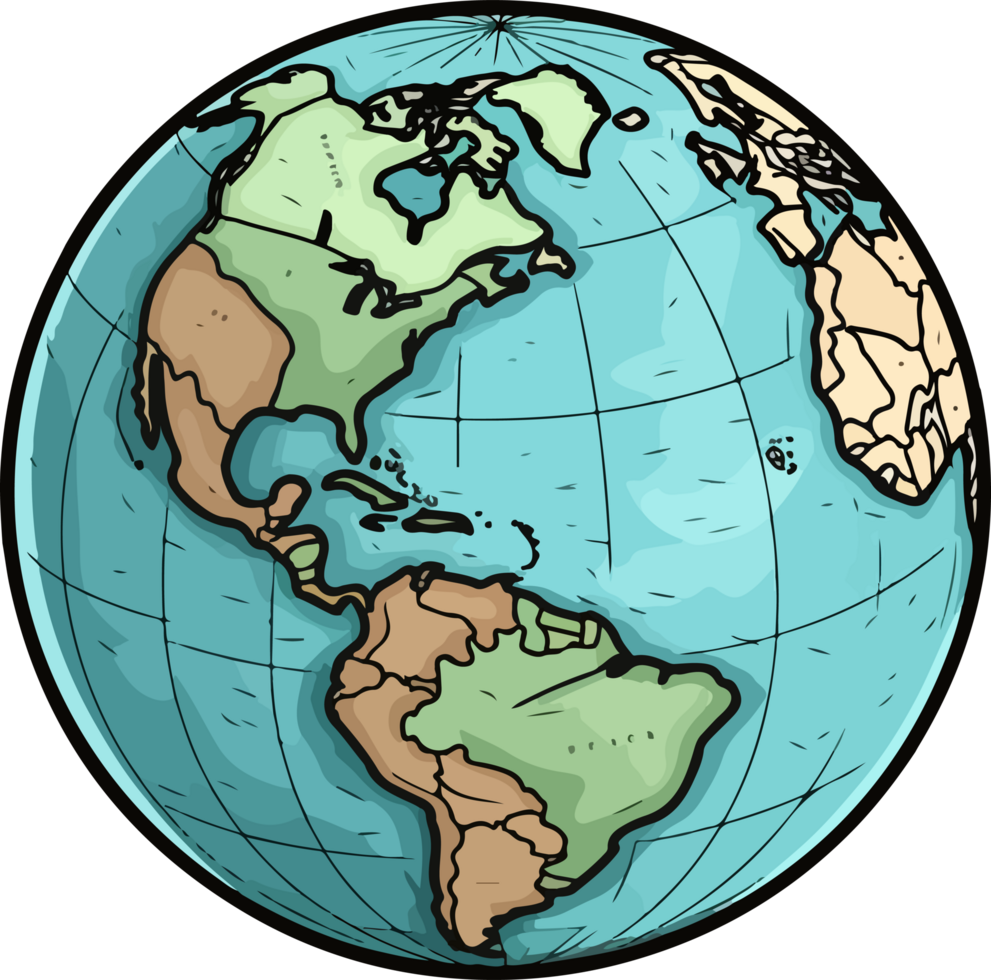 AI generated Earth globe clipart design illustration png
