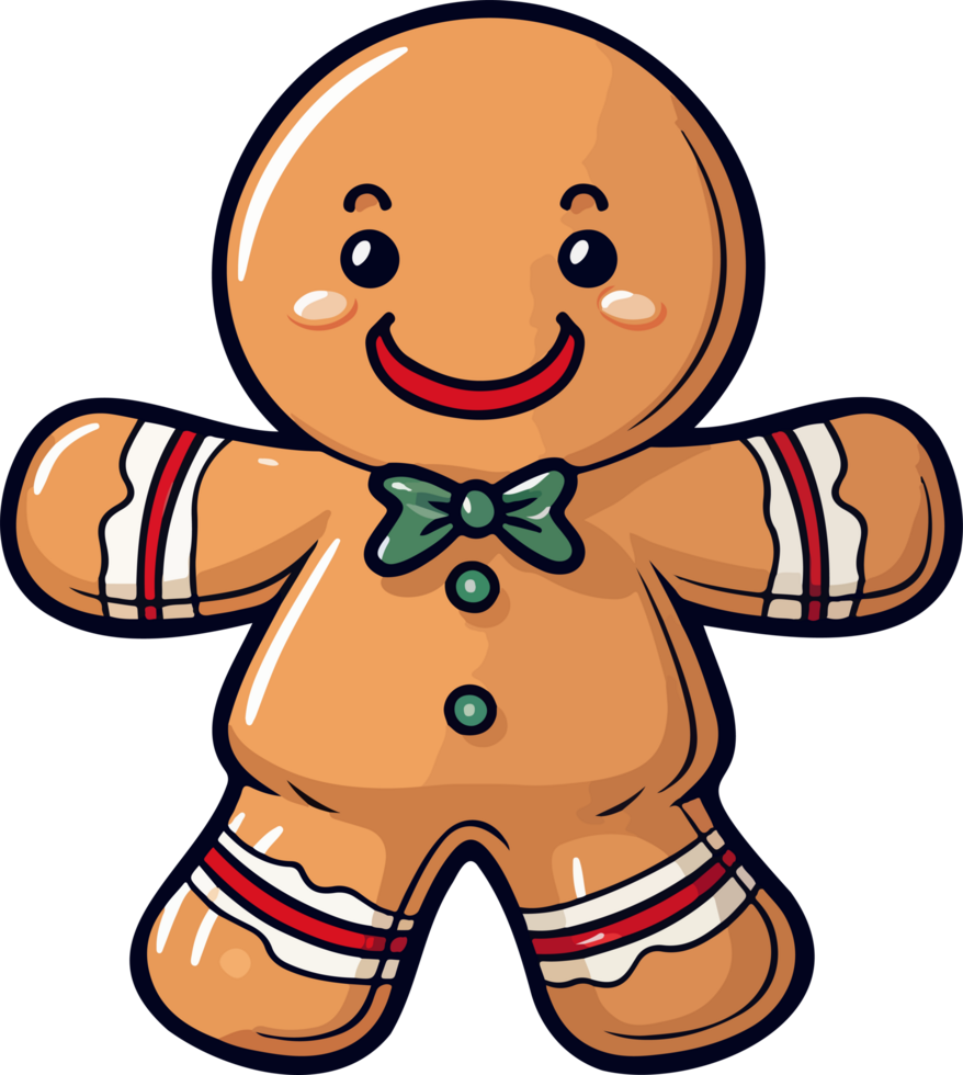 ai gerado Pão de gengibre homem clipart Projeto ilustração png