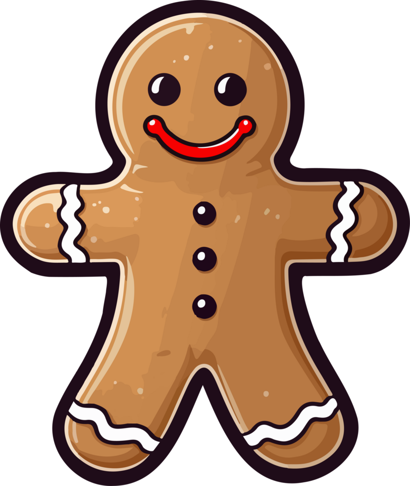 AI generated Gingerbread man clipart design illustration png