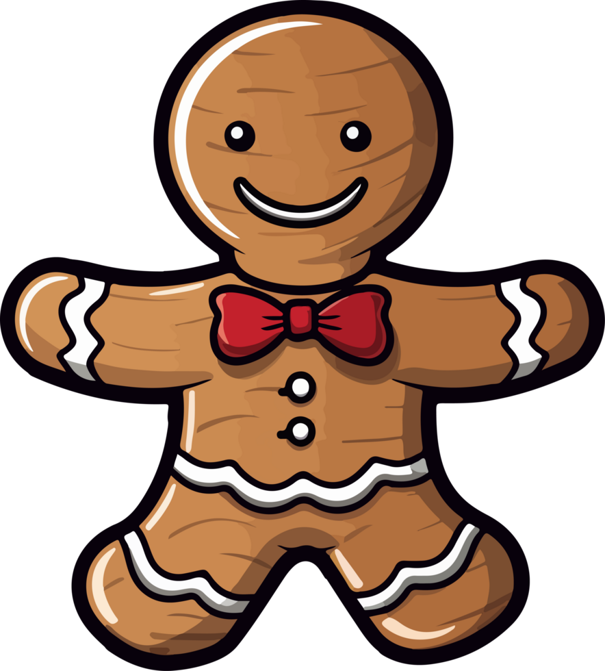 ai generado pan de jengibre hombre clipart diseño ilustración png