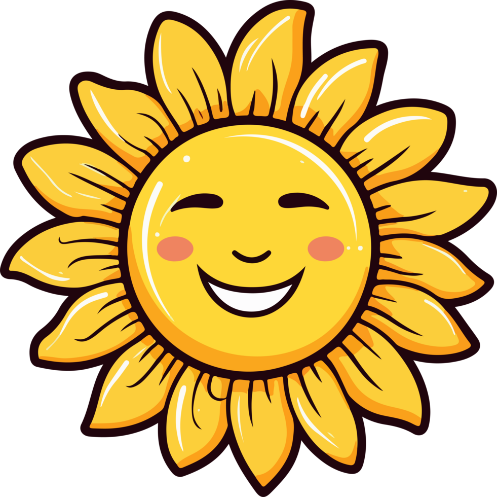 AI generated Happy sun clipart design illustration png