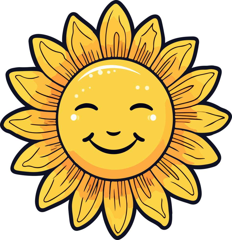 ai gerado feliz Sol clipart Projeto ilustração png