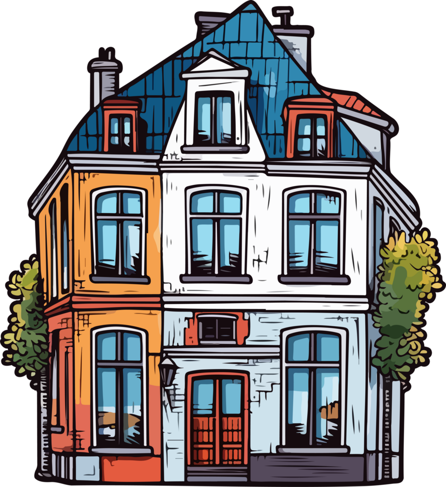 ai gegenereerd wijnoogst huis clip art ontwerp illustratie png