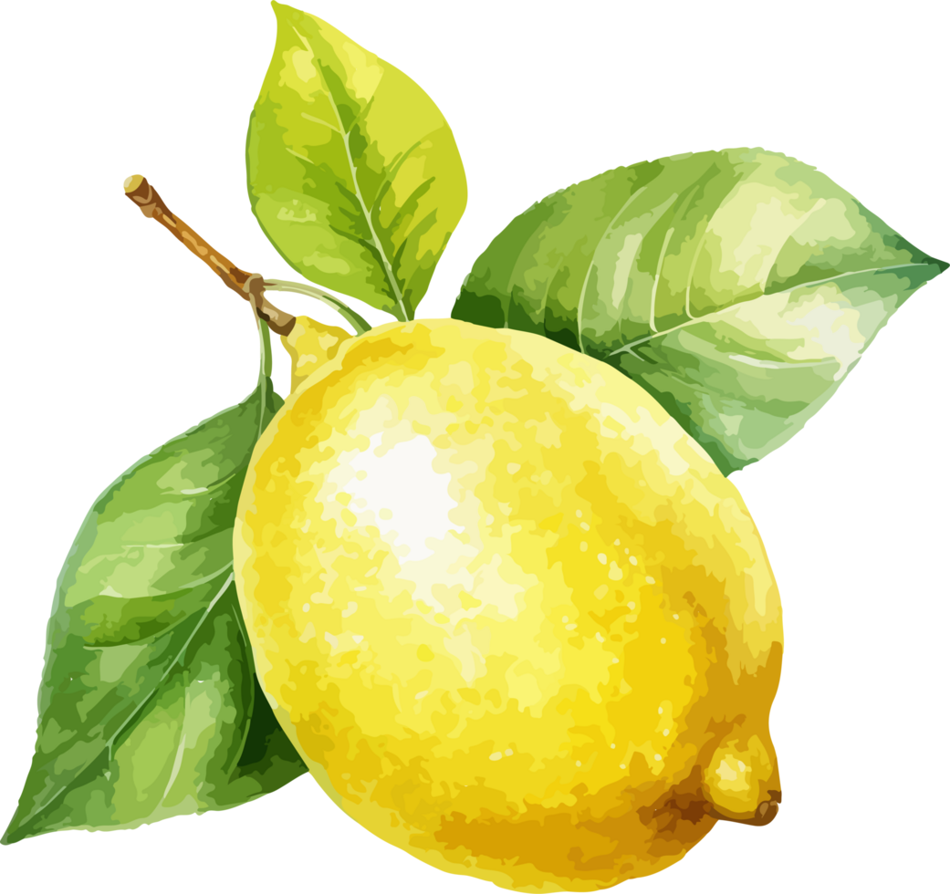 AI generated Watercolor lemon clipart design illustration png
