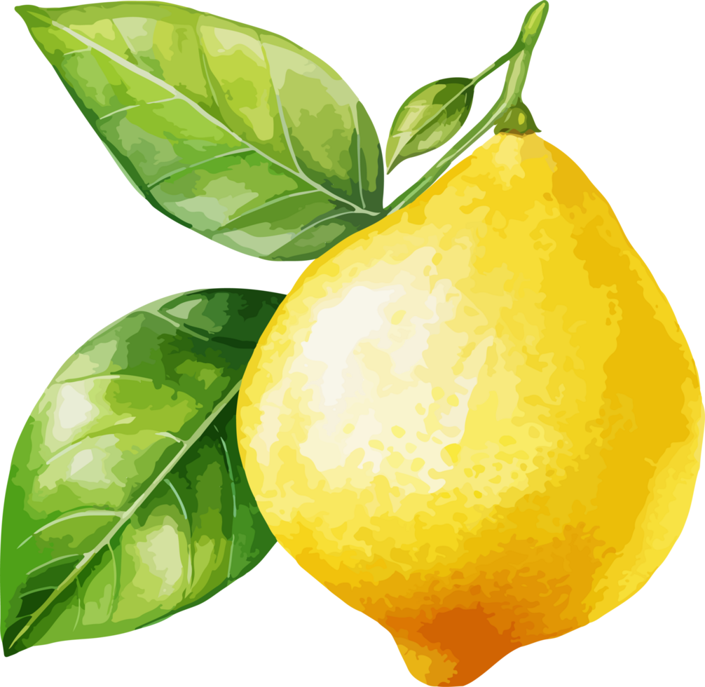 AI generated Watercolor lemon clipart design illustration png