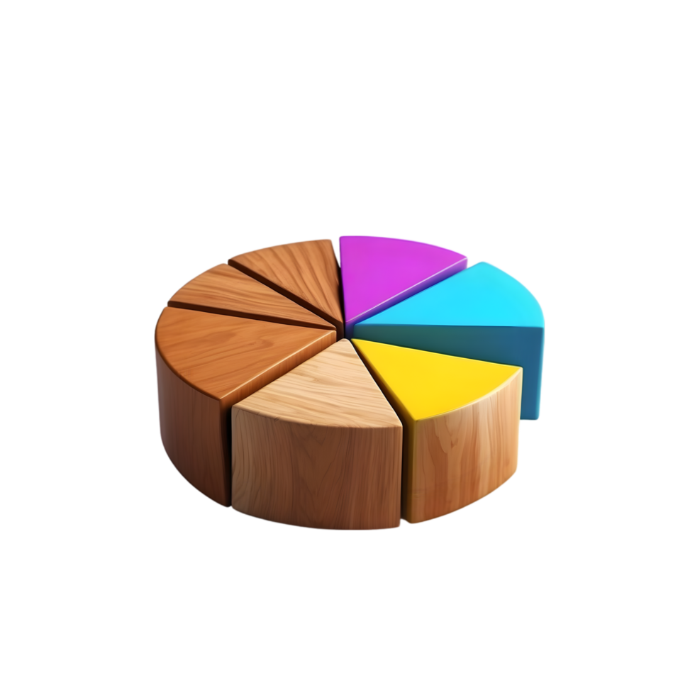AI generated 3d pie chart on transparent background png