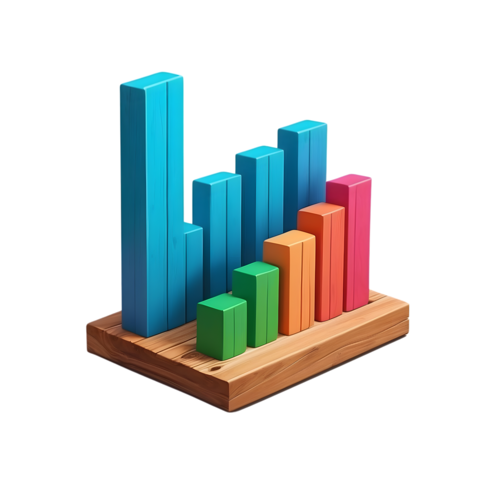 AI generated colorful bar chart png