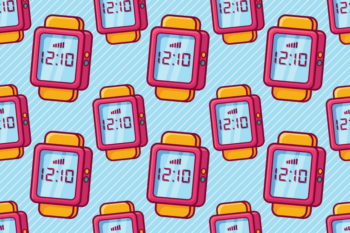 smartwatch seamless pattern vector illustration