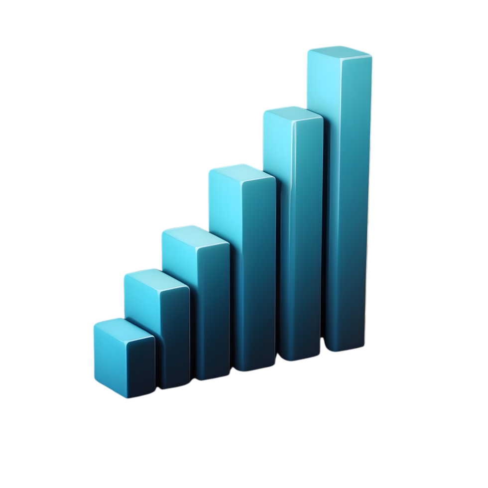 AI generated 3d graph chart illustration, business graph chart, business graph chart, business graph chart, business png