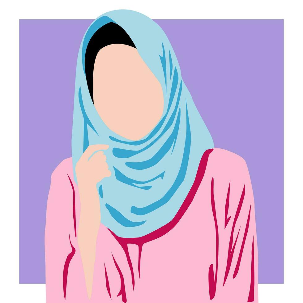 Close up view of women in hijab vector