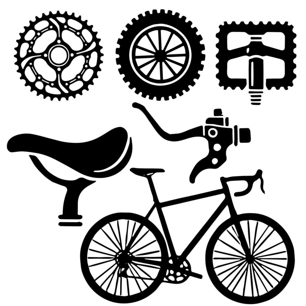 Parts of bicycles vector