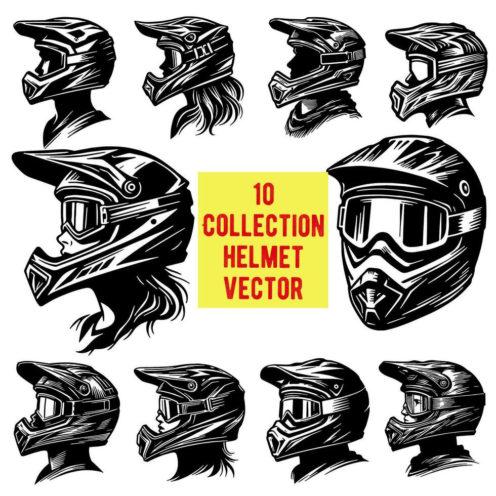 10 collections, vector motocross helmet in vector eps format