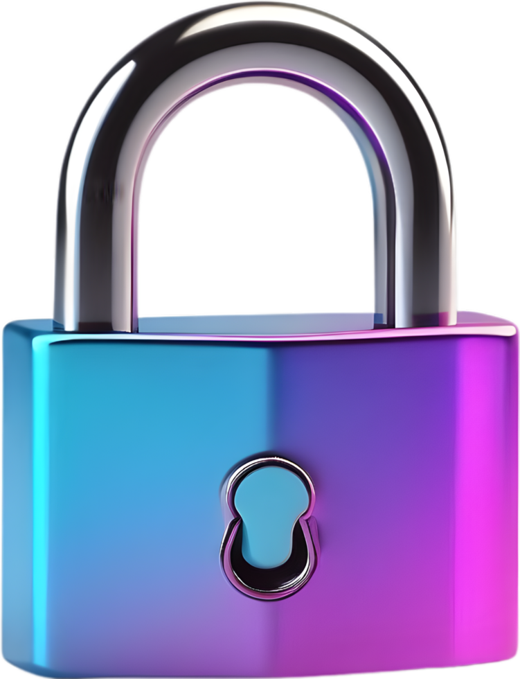 AI generated lock  on transparent background png