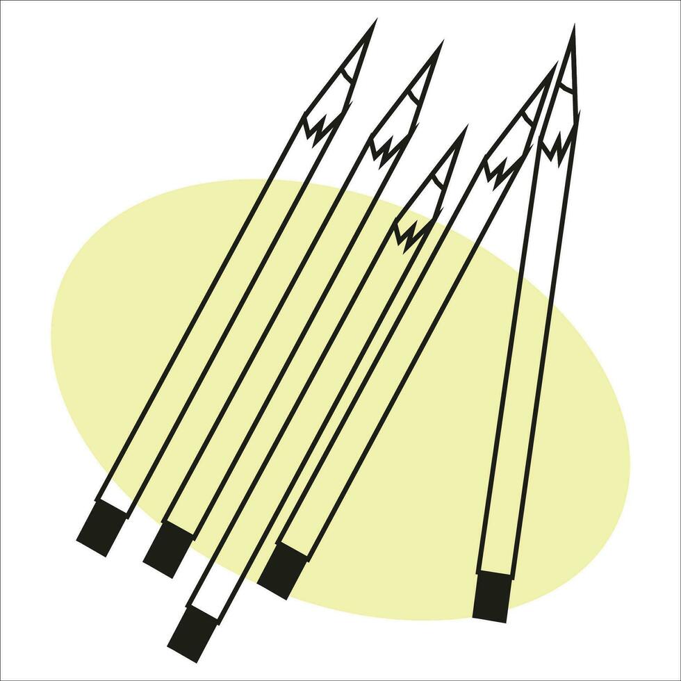 pencils, ballpoint pens, sketch image. vector image, for stickers, posts