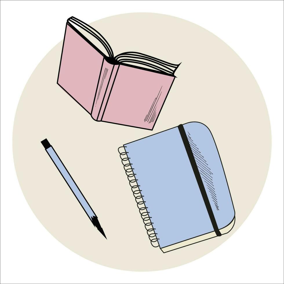 notebook, notepad, sketch image. vector image, for stickers, posts