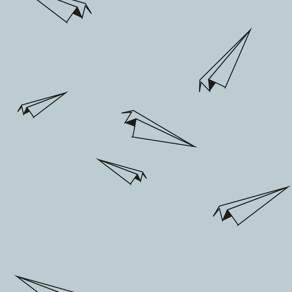 pattern paper airplanes, airplane, fast flight, sketch image. vector image, for stickers, posts and posters, packaging