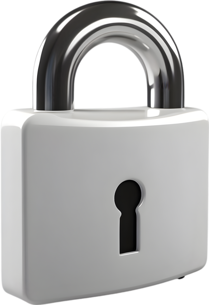 AI generated lock  on transparent background png
