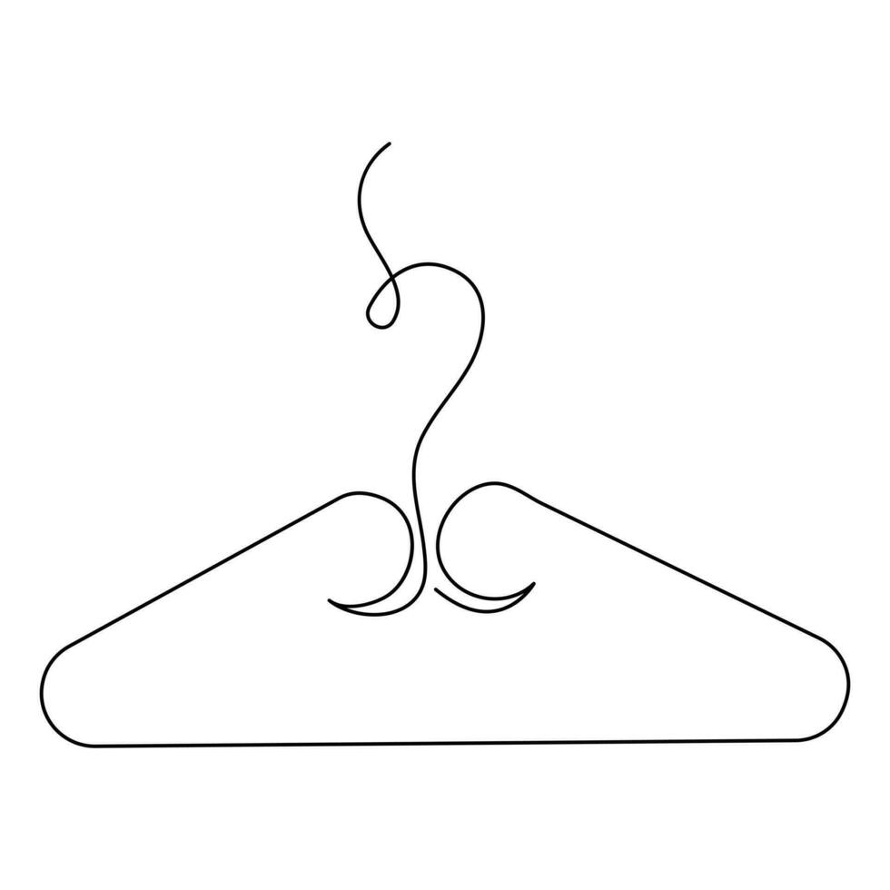 Continuous one line art drawing of doodle hanger symbol and outline art ...