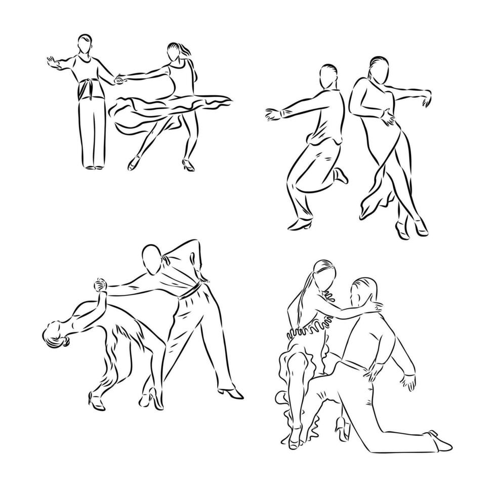 samba dance vector sketch