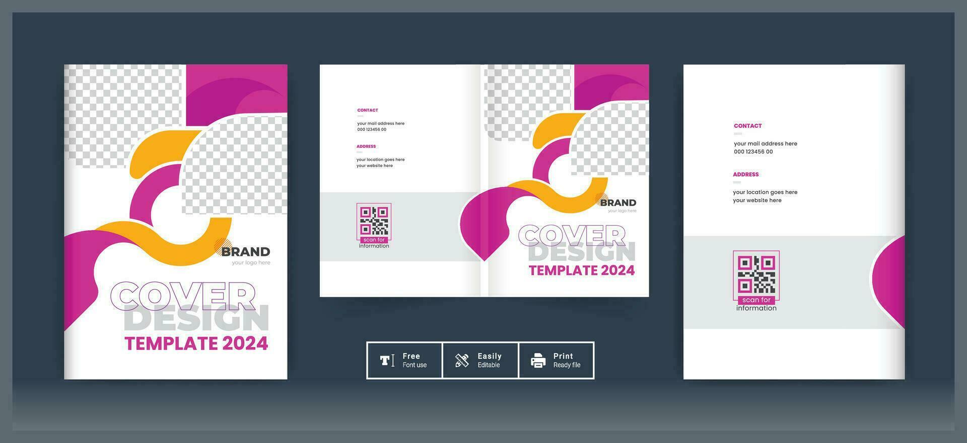 Corporate Business Brochure Cover Design Template in A4. Can be adapt to Bi fold Brochure, Annual Report, Magazine Cover, Poster, Business Presentation, Portfolio cover, Flyer, Booklet cover vector