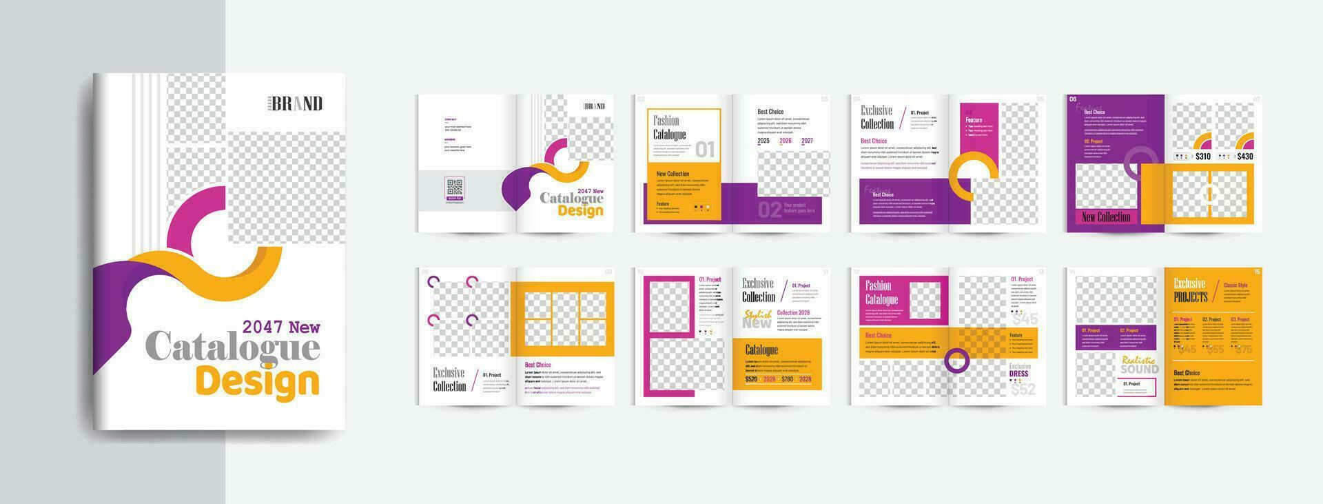 Product catalog design or product price list booklet template design or company furniture product catalog vector