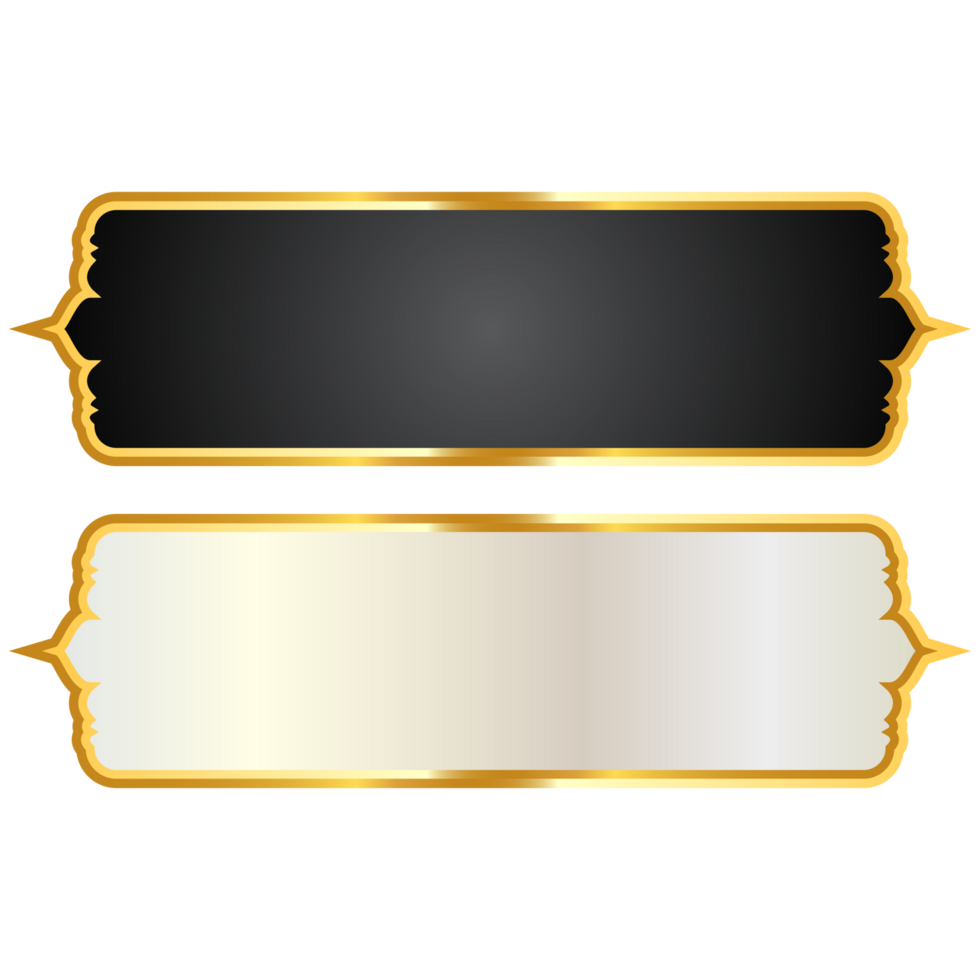 Luxury golden arabic islamic text box title frame border banner set multiple colors for ramadan and milad un nabi png