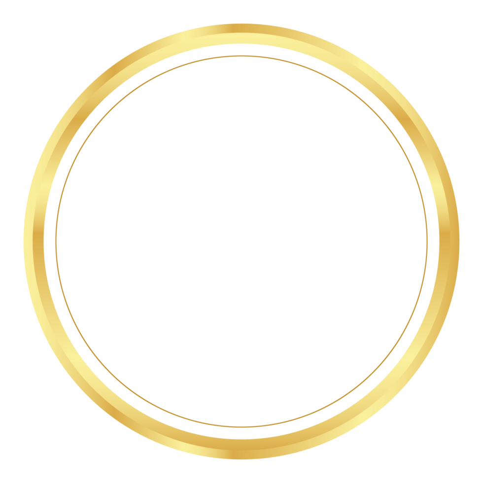 Golden circle frame border clipart png