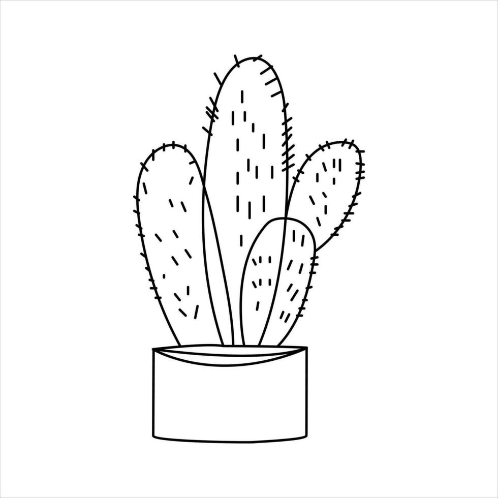 continuo soltero línea Arte dibujo de cactus y minimalista contorno vector Arte dibujo