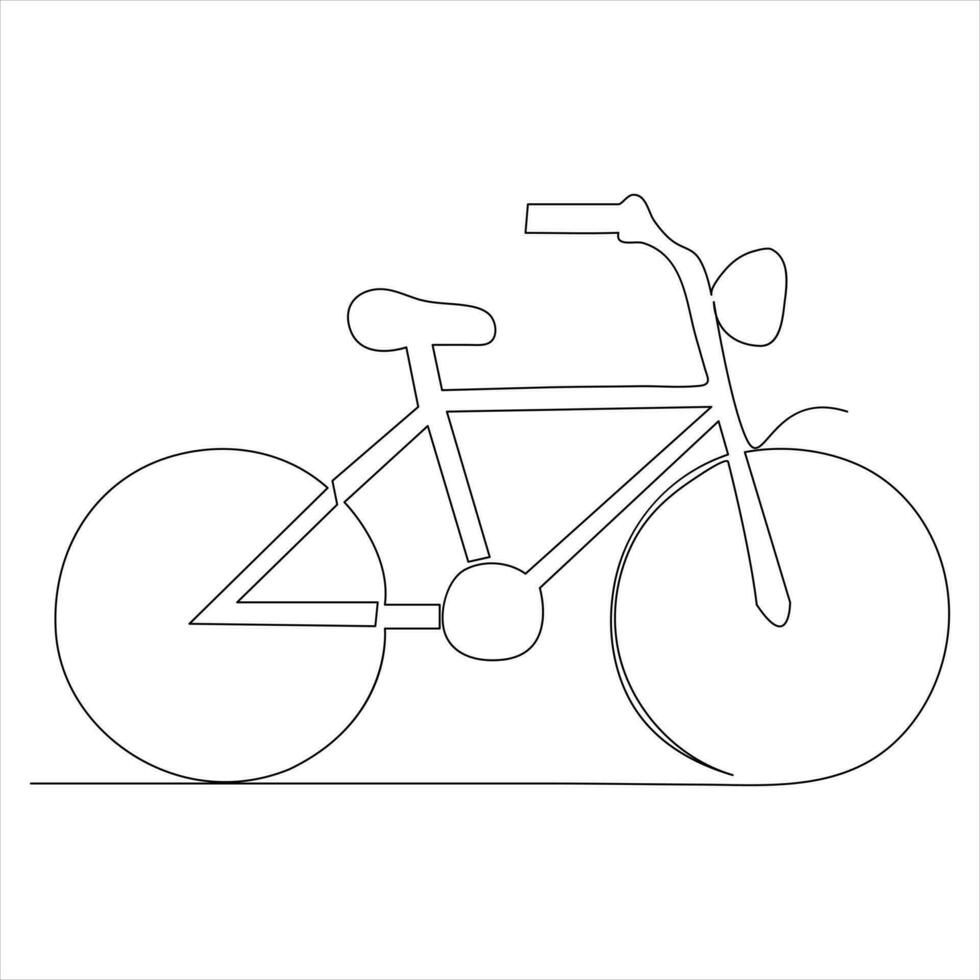 soltero línea continuo dibujo de clásico bicicleta contorno vector ilustración