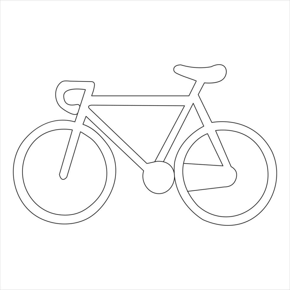 Single line continuous drawing of classic bicycle outline vector illustration