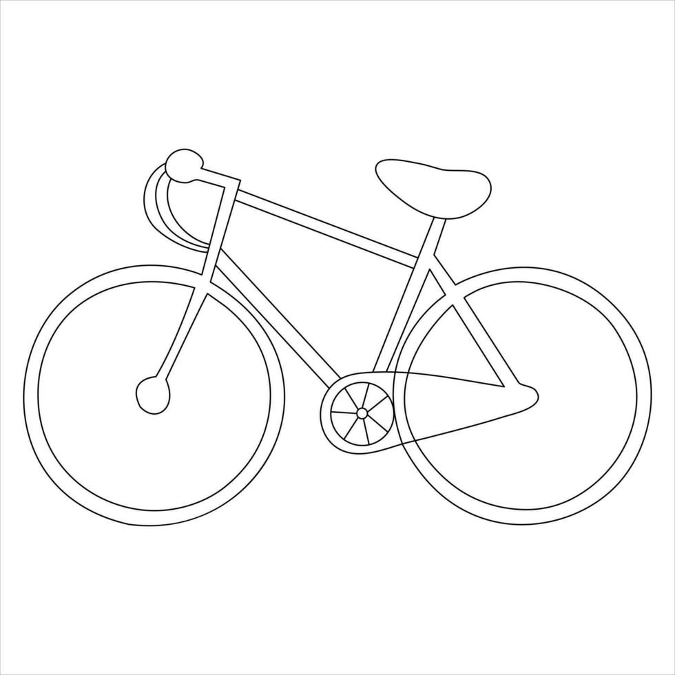 Single line continuous drawing of classic bicycle outline vector illustration