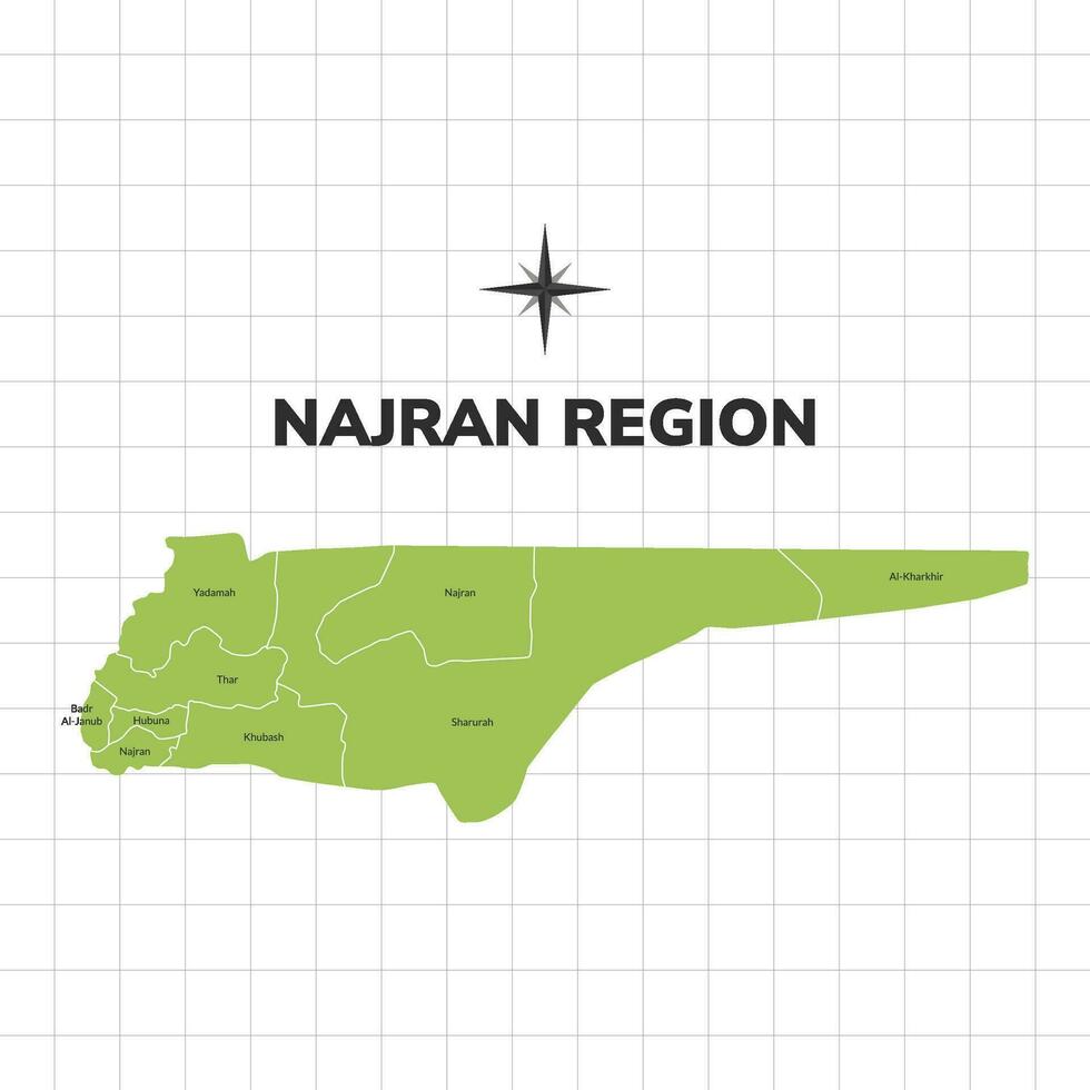 najrán región mapa ilustración. mapa de región en saudi arabia vector