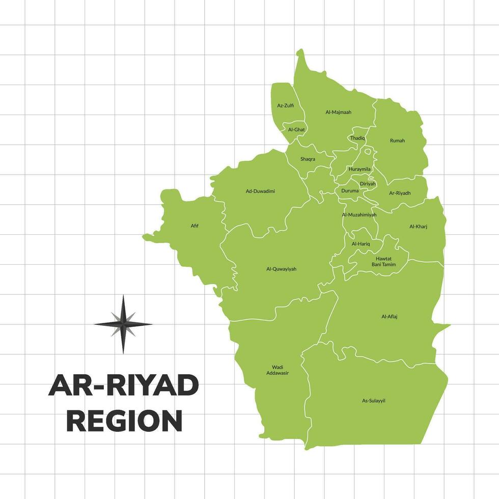 Riyadh Region map illustration. Map of the region in Saudi Arabia vector