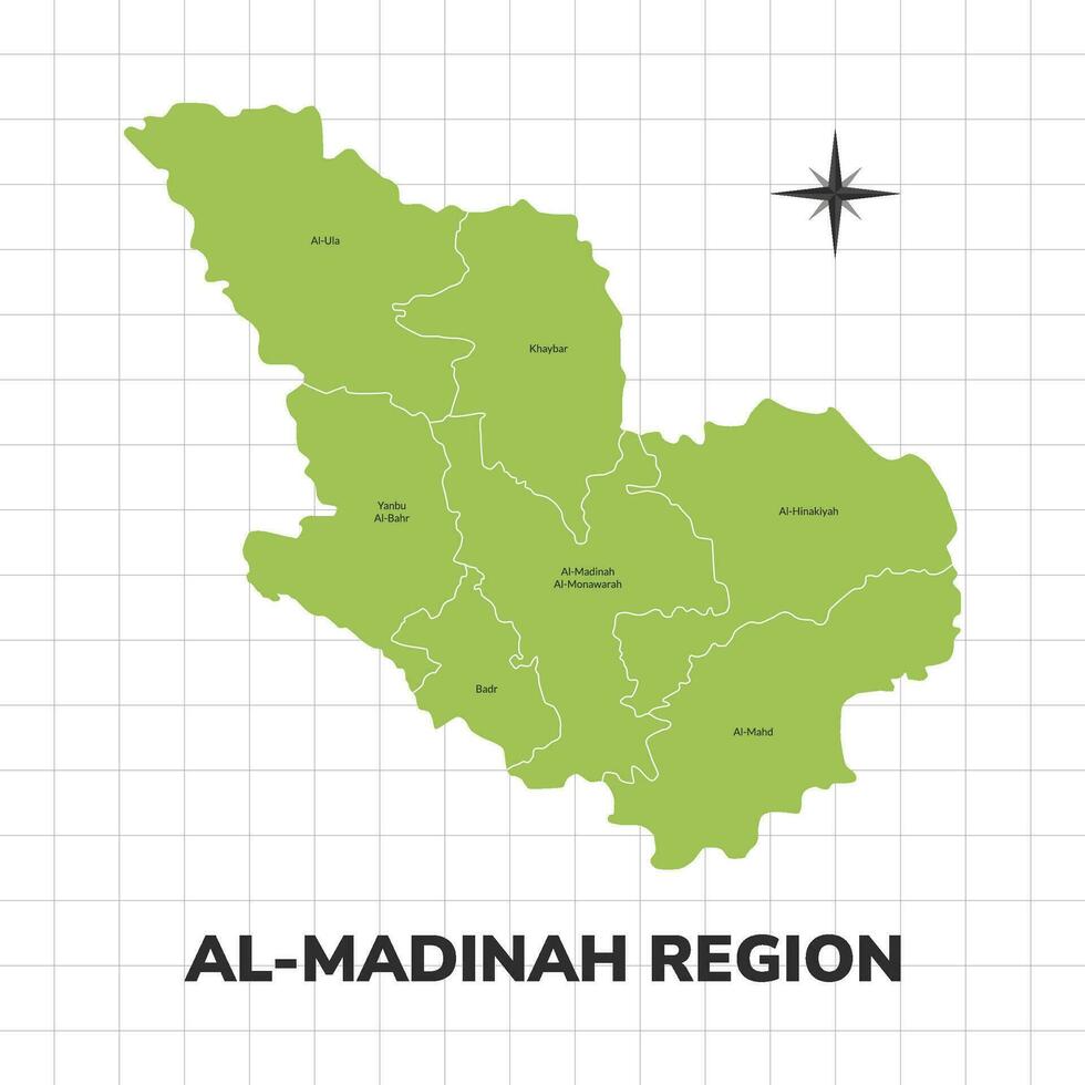 Madina Region map illustration. Map of the region in Saudi Arabia vector