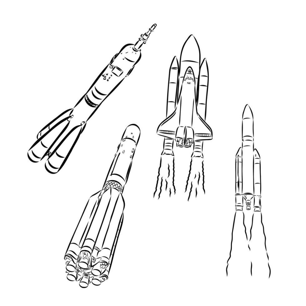 spaceship vector sketch